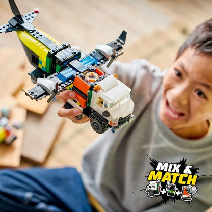 LEGO 60505 CITY Rinkinys su lėktuvu, techninės priežiūros sunkvežimiu ir oro pagalvės laivu