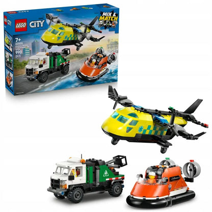 LEGO 60505 CITY Rinkinys su lėktuvu, techninės priežiūros sunkvežimiu ir oro pagalvės laivu