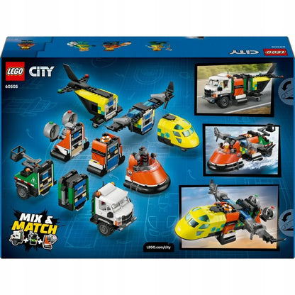 LEGO 60505 CITY Rinkinys su lėktuvu, techninės priežiūros sunkvežimiu ir oro pagalvės laivu