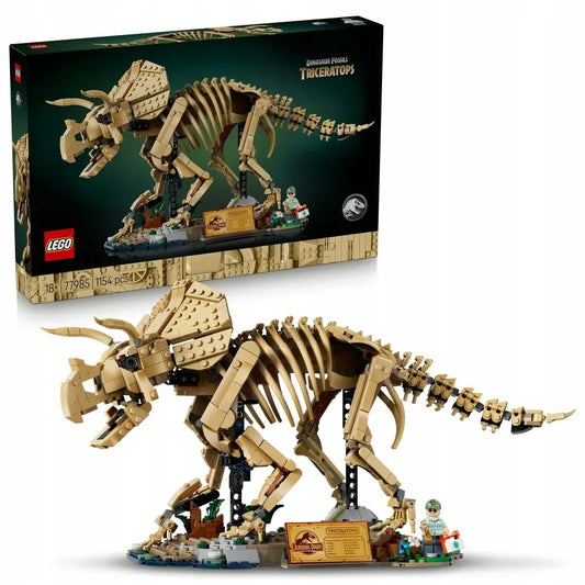 LEGO 77985 Jurassic World. Dinozaurų skeletai: triceratopsas