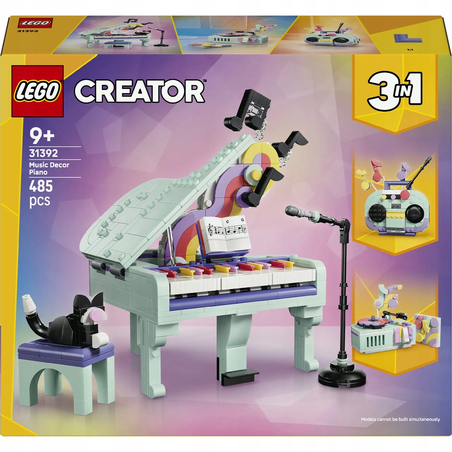 LEGO Creator 3 viename 31392 Muzikinis rinkinys: Pianinas su kate
