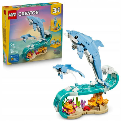 LEGO CREATOR Jūros gyvūnai: gražus delfinas 3 viename 31385