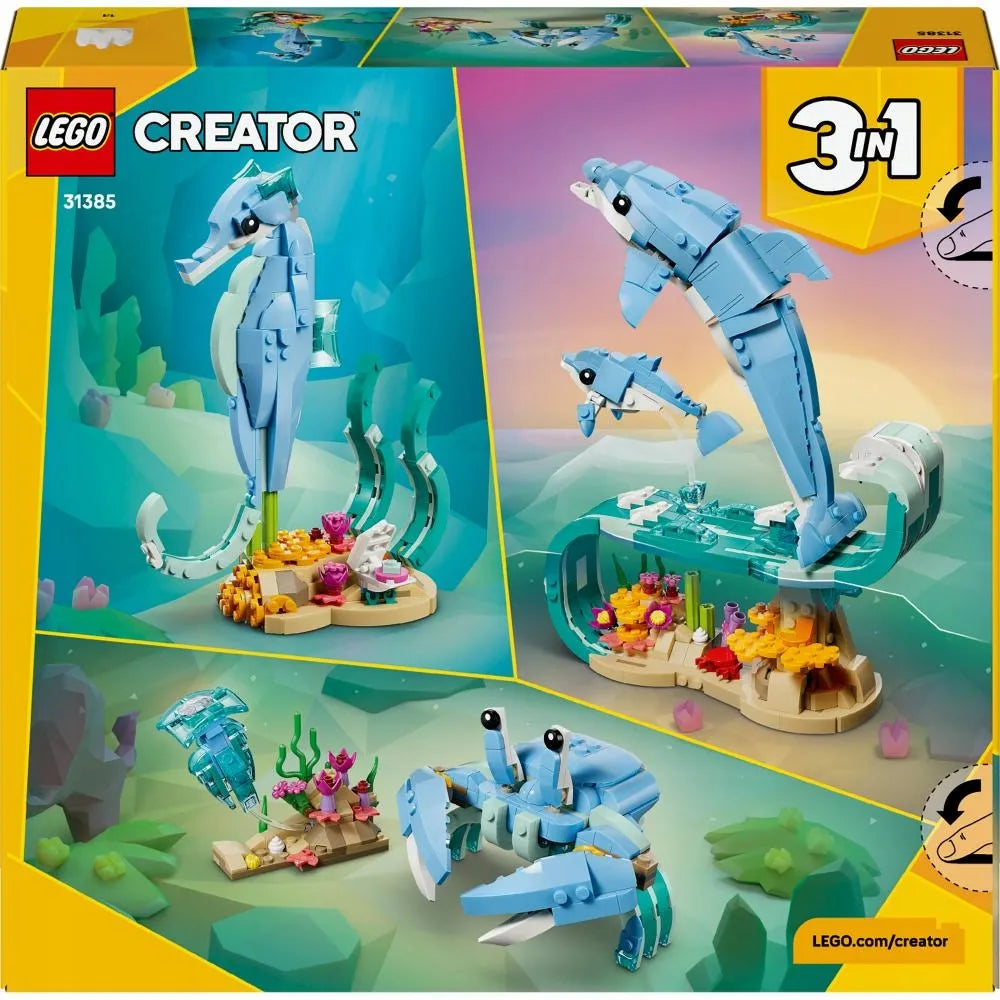 LEGO CREATOR Jūros gyvūnai: gražus delfinas 3 viename 31385