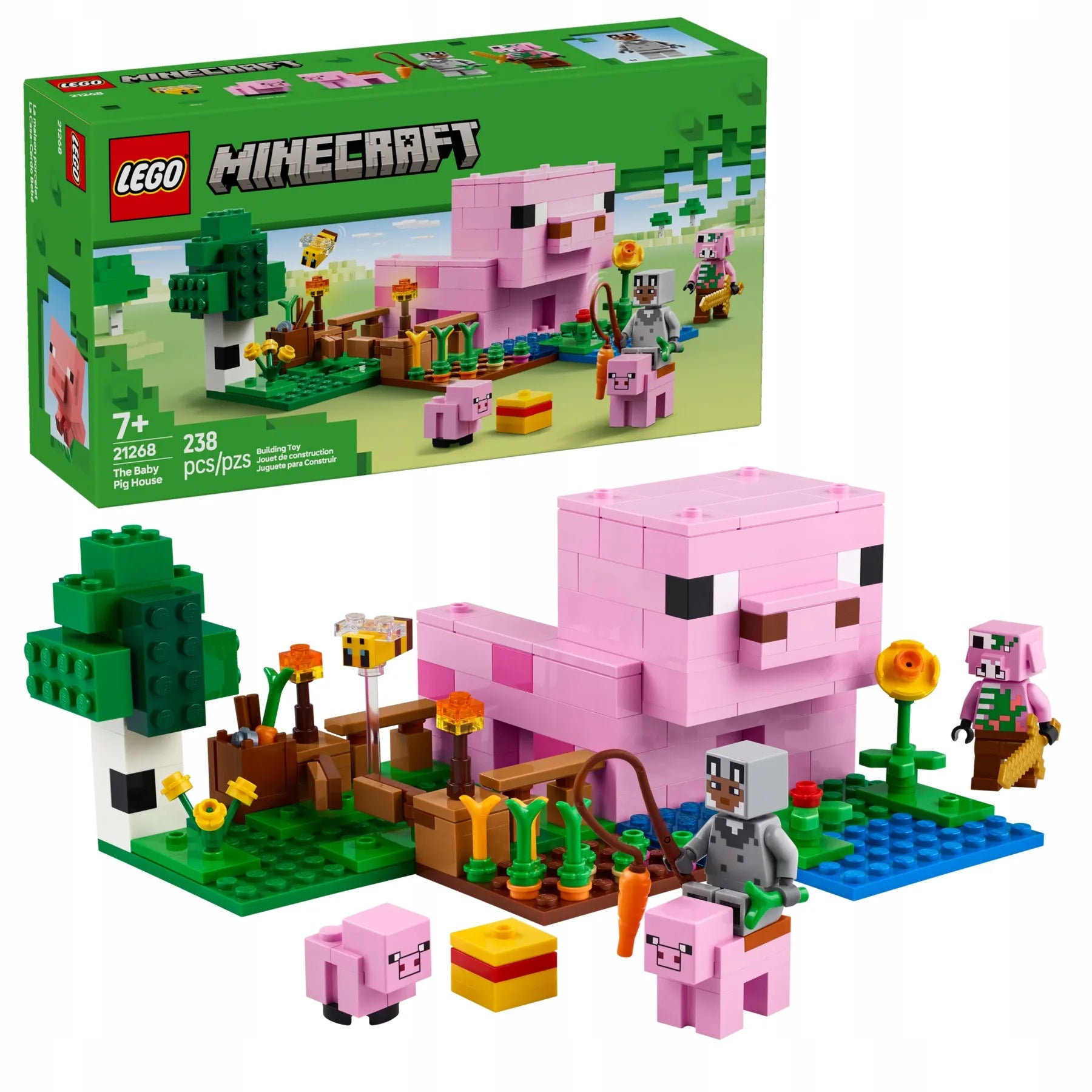 LEGO Minecraft Paršelio namas 21268 – kūrybinis rinkinys vaikams nuo 7 metų