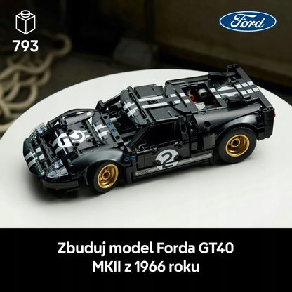 LEGO Technic 1966 Ford GT40 MKII lenktyninis automobilis 42223