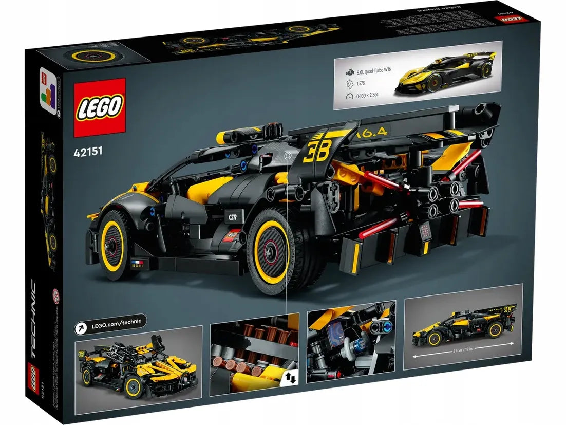 LEGO Technic „Bugatti Bolide“ 42151 lenktyninio automobilio modelis