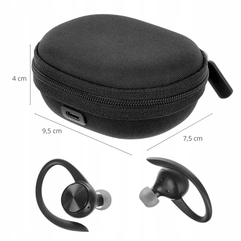 LEMON J92 sportinės belaidės „Bluetooth“ ausinės su įkrovimo dėklu