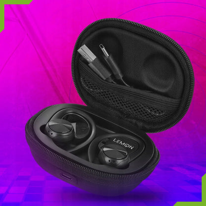 LEMON J92 sportinės belaidės „Bluetooth“ ausinės su įkrovimo dėklu