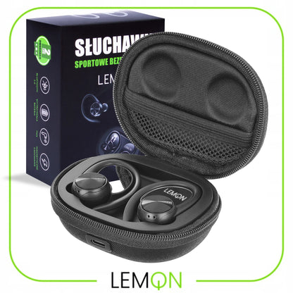 LEMON J92 sportinės belaidės „Bluetooth“ ausinės su įkrovimo dėklu