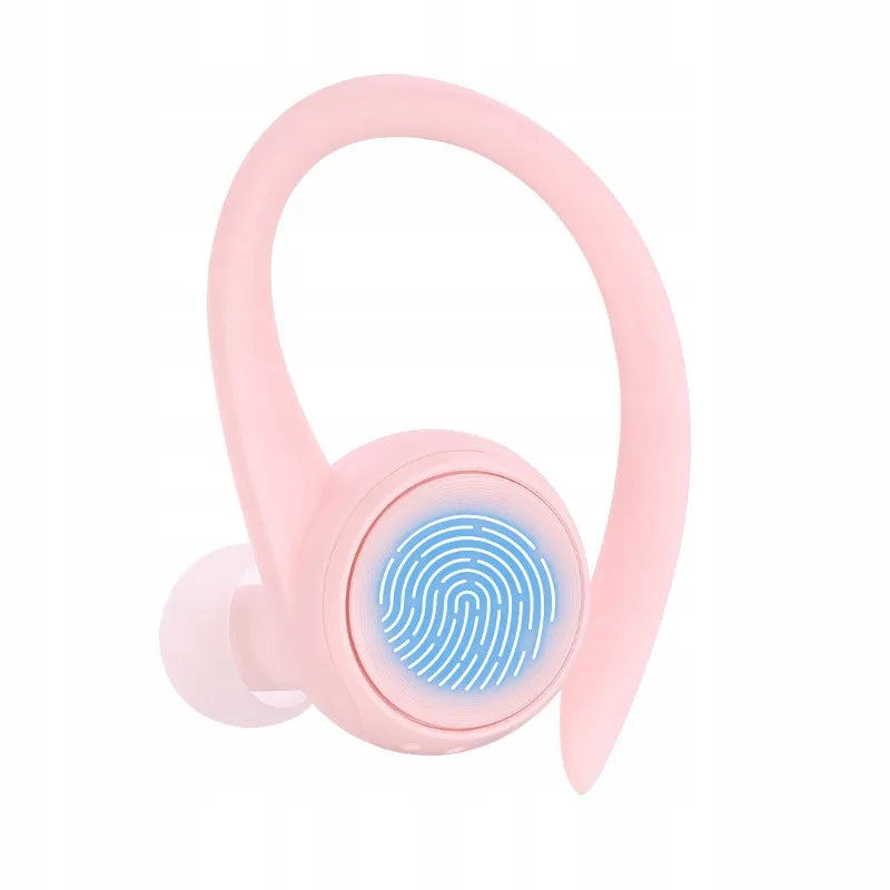 LEMON rožinės sportinės belaidės „Bluetooth“ į ausis įstatomos ausinės su įkrovimo dėklu