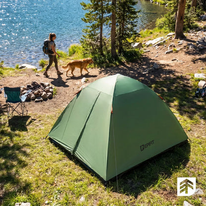 Lengva dvivietė vandeniui atspari kempingo palapinė su tentu 205x150x120 cm Epifit HORIZON 2.0