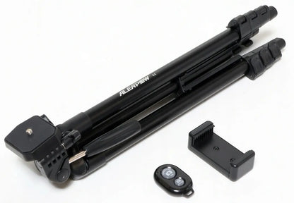 Lengvas aliumininis trikojis 39-135 cm 0,5 kg 3in1 + BT nuotolinio valdymo pultas, telefono laikiklis + krepšys