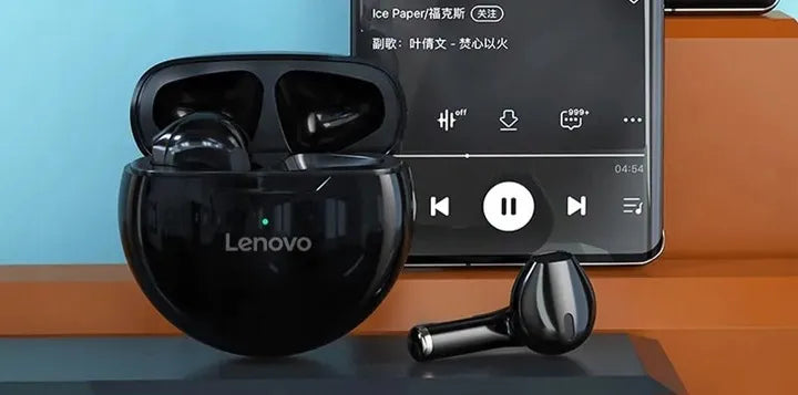 LENOVO belaidės jutiklinės ausinės, juodos