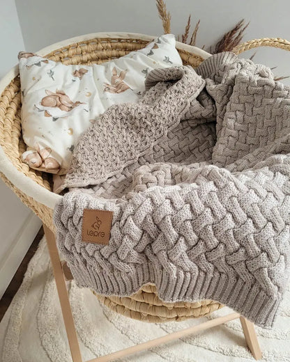 „Lepre“ 100 % merino vilnos pledas, žieminis, šiltas ir storas, smėlinis