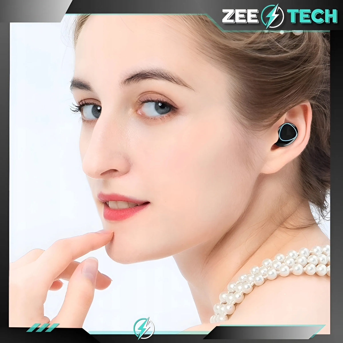 „Lewer M10“ belaidės į ausis įstatomos „Bluetooth“ ausinės su mikrofonu ir įkrovimo dėklu