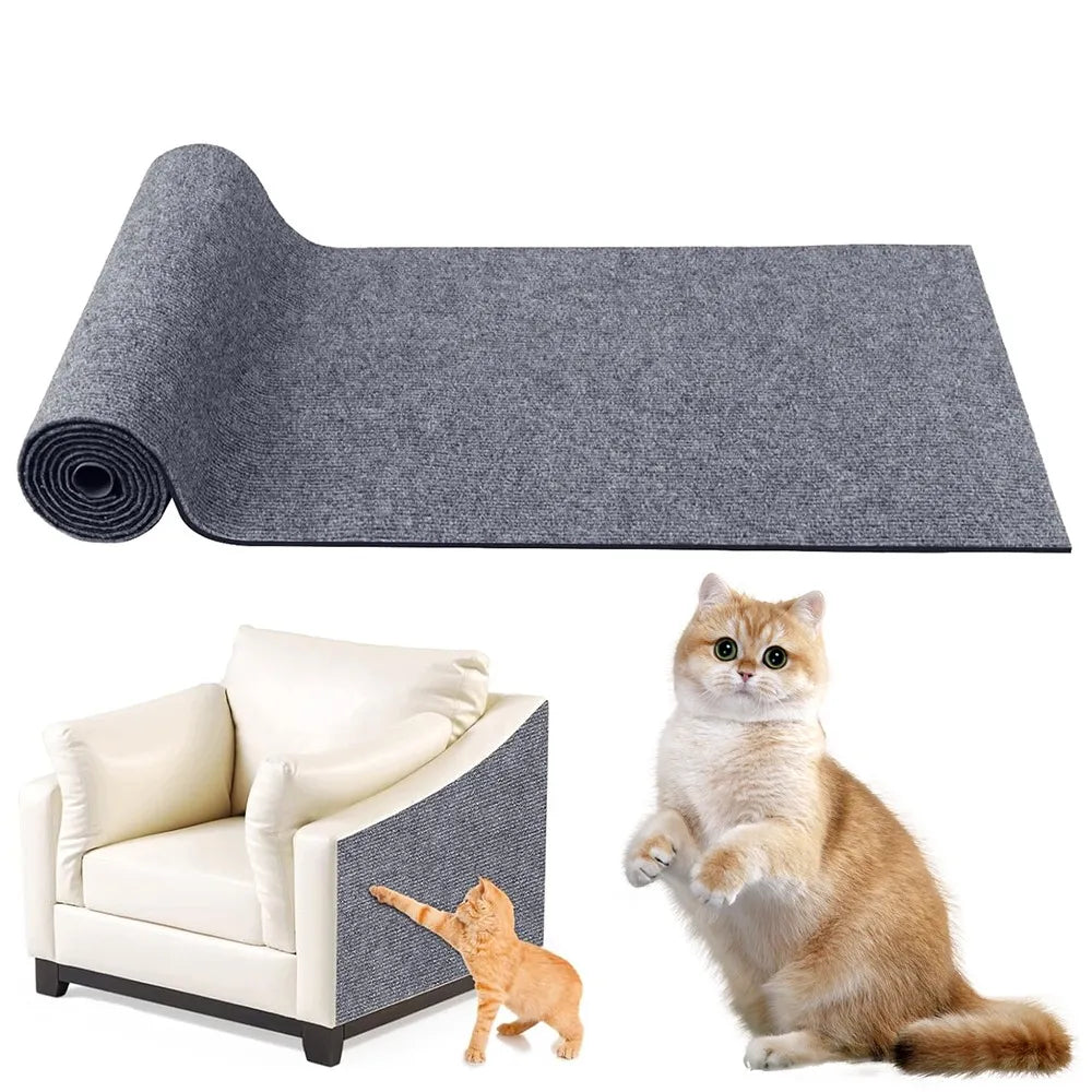 Lipnus draskymo kilimėlis katei, 200 × 40 cm, pilkas