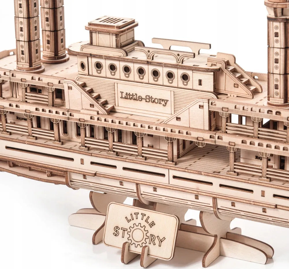 „Little Story“ medinė 3D garlaivio dėlionė – garlaivio modelis dovanai