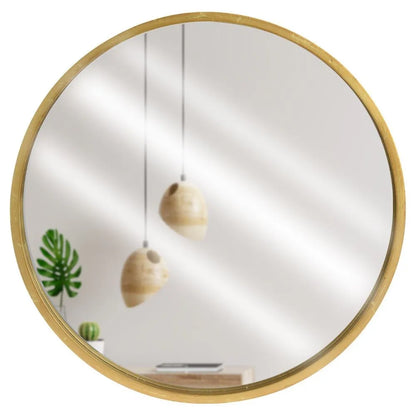 LOFT apvalus sieninis veidrodis su auksiniu rėmu, 50 cm