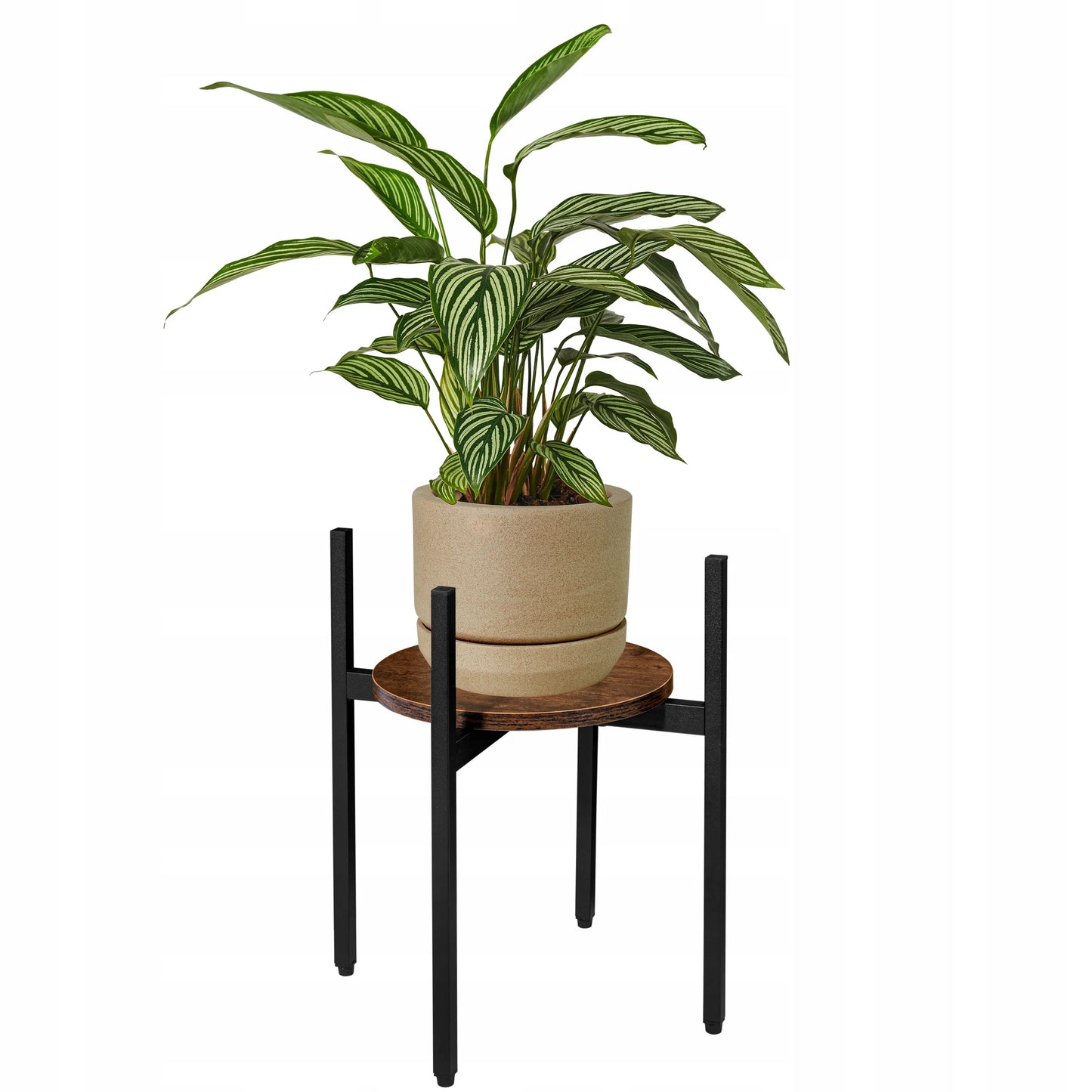 Loftinio stiliaus pastatomas gėlių stovas Torre Rustic, 40 cm, juodas