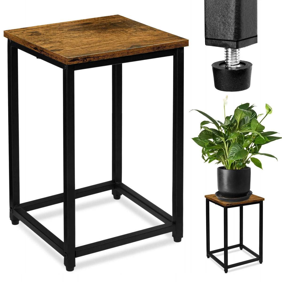 Loftinis gėlių stovas ARBEN RUSTIC, juodas, 40 cm