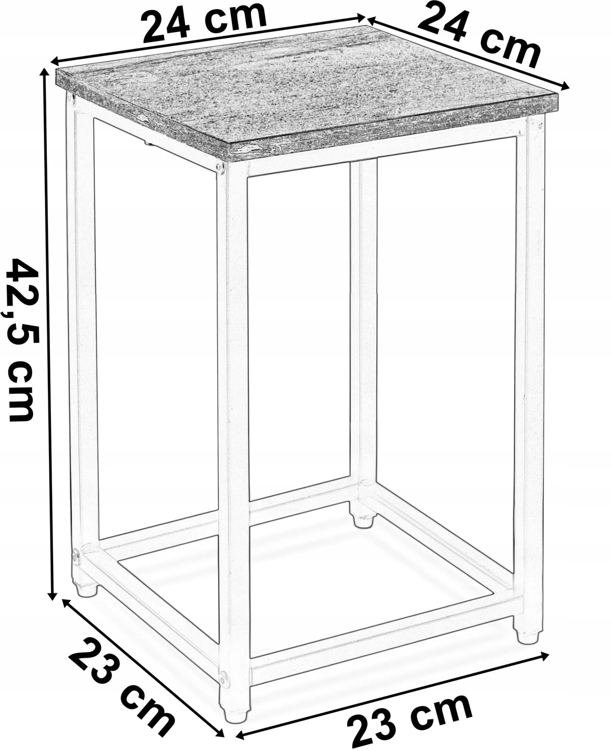 Loftinis gėlių stovas ARBEN RUSTIC, juodas, 40 cm