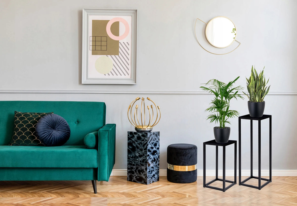 LoftInspired Piatto loft stovas gėlėms, 60 cm, juodas