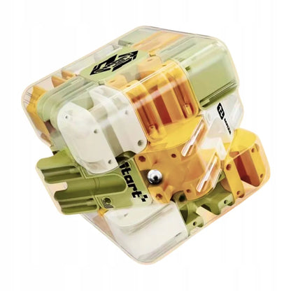Loginis labirinto kubas vaikams su metaliniu rutuliuku, žaidimas „Cube Maze 3D“