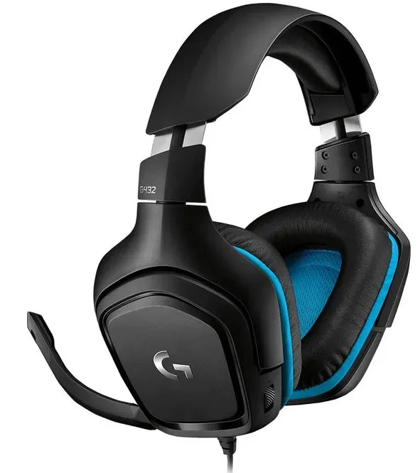 „Logitech G432“ 981-000770 laidinės žaidimų ausinės su mikrofonu, 7.1 erdviniu garsu, USB, juodos ir mėlynos