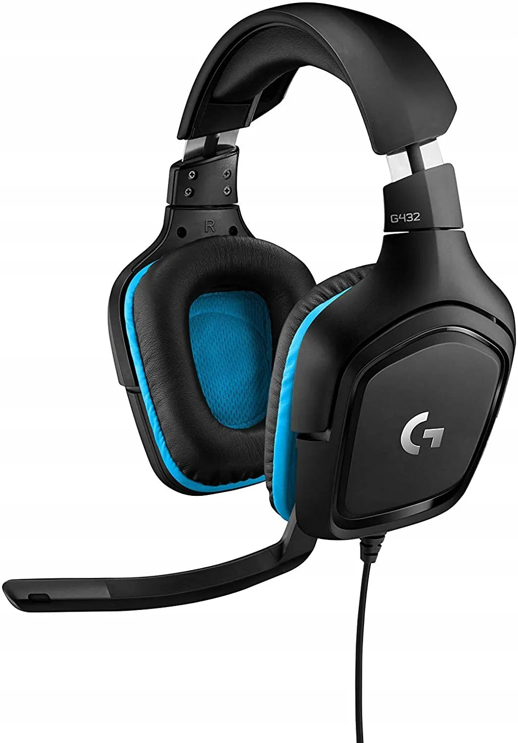 „Logitech G432“ 981-000770 laidinės žaidimų ausinės su mikrofonu, 7.1 erdviniu garsu, USB, juodos ir mėlynos