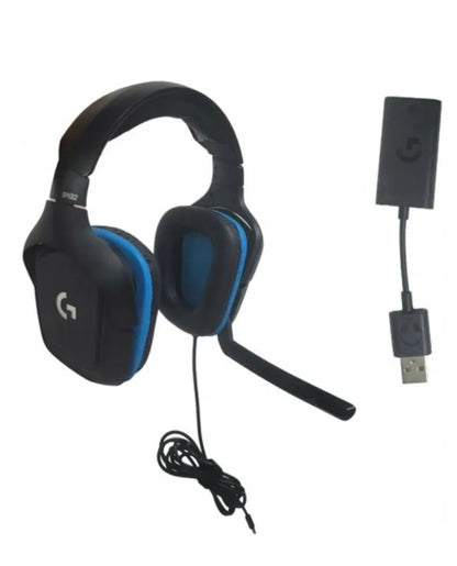 „Logitech G432“ 981-000770 laidinės žaidimų ausinės su mikrofonu, 7.1 erdviniu garsu, USB, juodos ir mėlynos