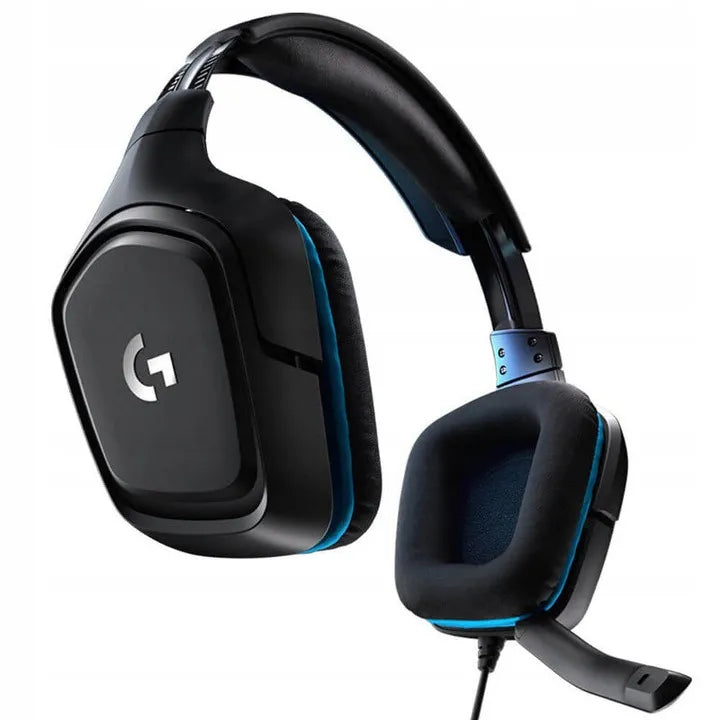 „Logitech G432“ 981-000770 laidinės žaidimų ausinės su mikrofonu, 7.1 erdviniu garsu, USB, juodos ir mėlynos