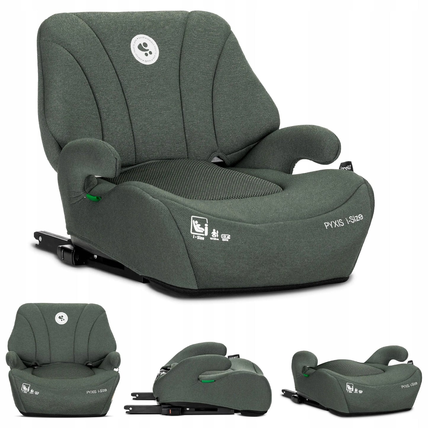 Lorelli Pyxis i-Size 125-150 cm automobilinė kėdutė su ISOFIX jungtimi, 2-in-1 paaukštinta kėdutė