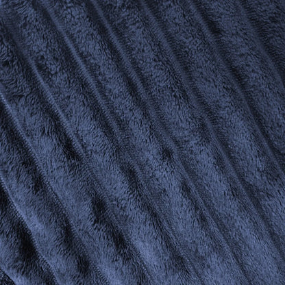 Łóżkoholicy „Nuvio“ mikrofibros pledas-lovatiesė su reljefinėmis juostomis, 160 × 200 cm, tamsiai mėlynas
