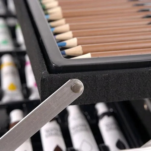 „Maaleo 22768“ piešimo ir tapymo rinkinys vaikams, 144 dalių, rožinis lagaminėlis