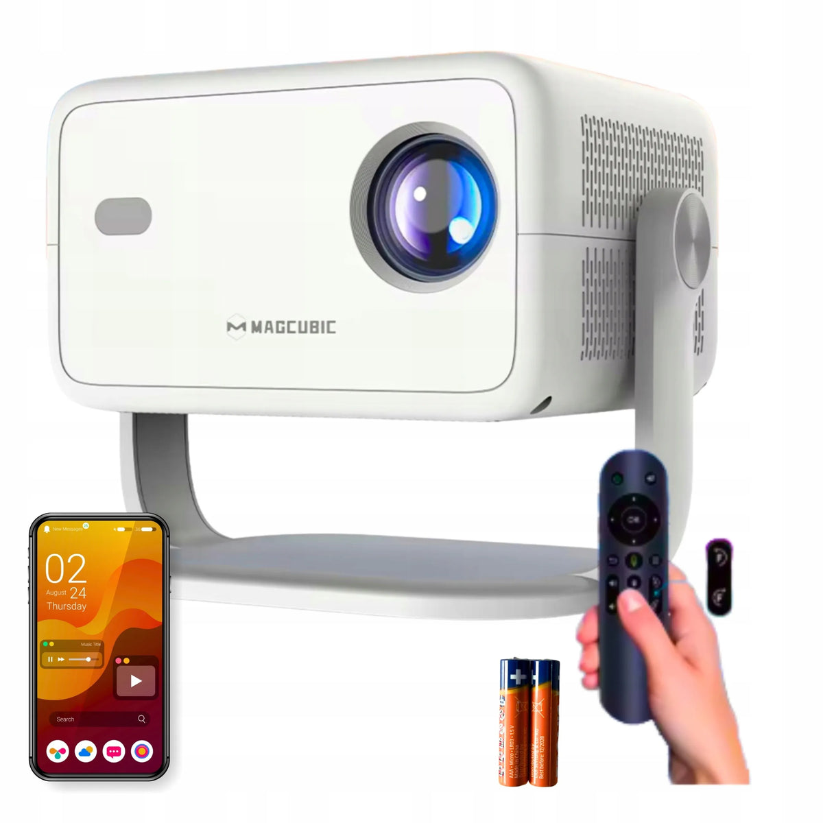 „Magcubic L018“ išmanusis LED projektorius, „Full HD 1080p“, palaiko 4K, „Android“, „Wi-Fi“, „Bluetooth“ garsiakalbis, 2025