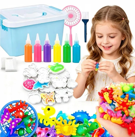 Magic Jelly 23 viename – vandens gelio klijų kūrybinis 3D modeliavimo rinkinys
