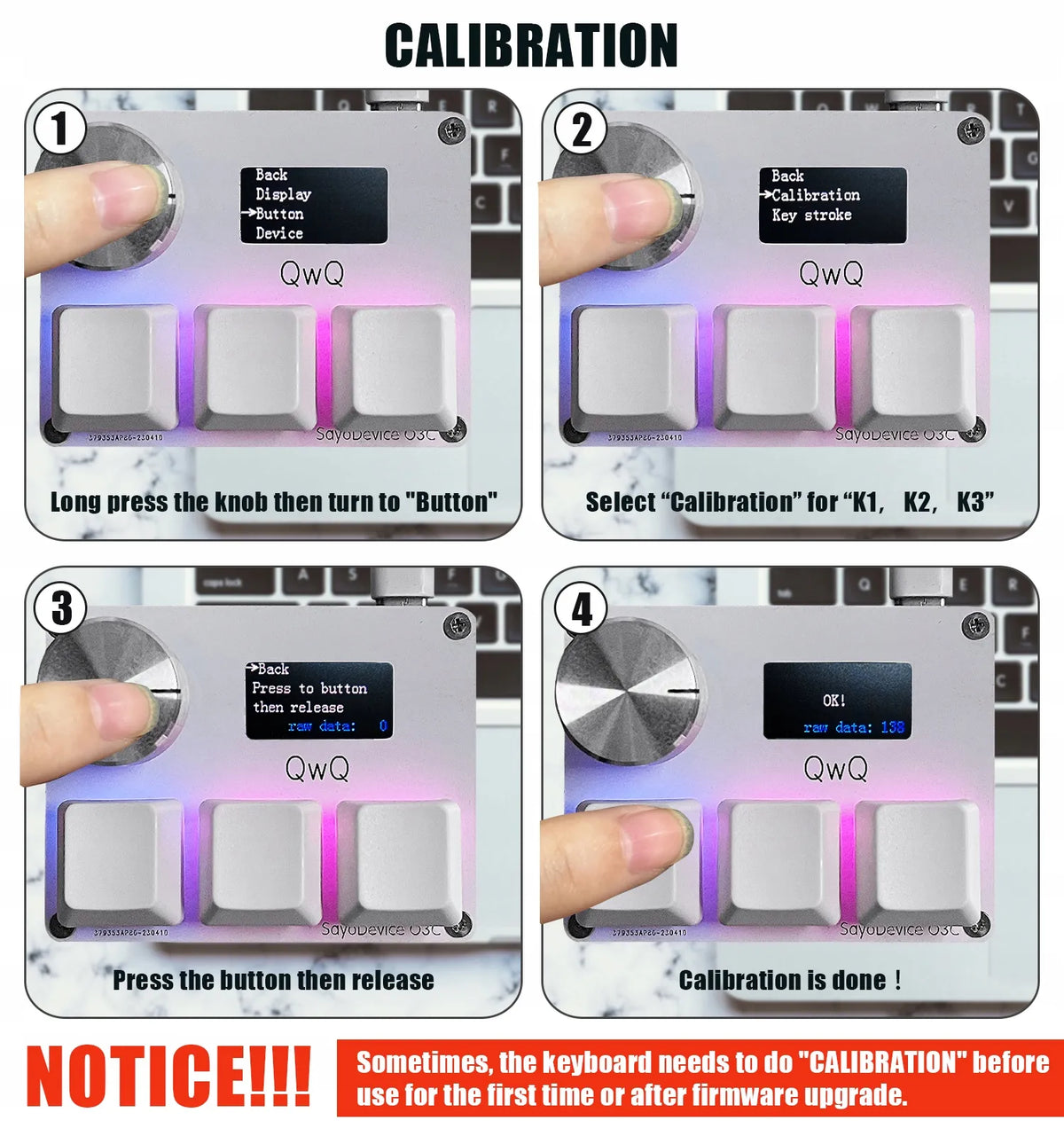 Magnetinė klaviatūra „Sayodevice O3CWHITE“