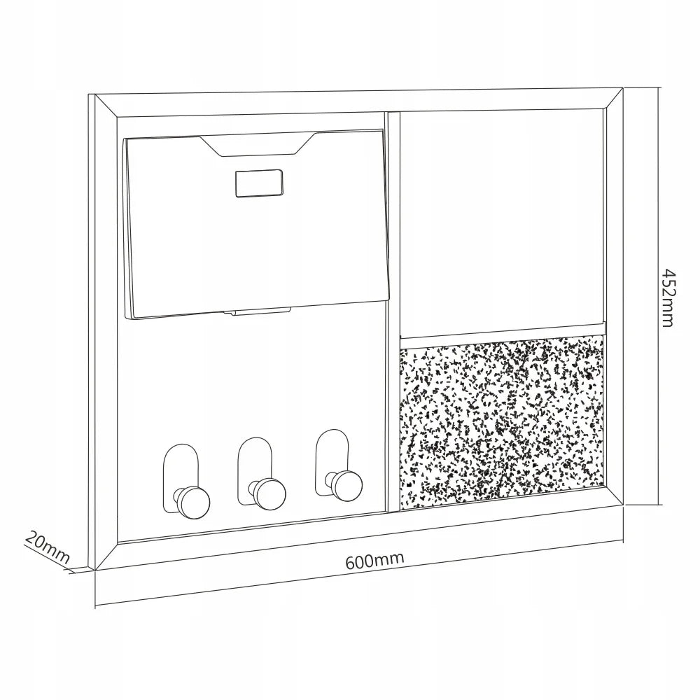 Magnetinė sausai nuvaloma lenta 60x45 biurui organizatorius