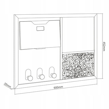 Magnetinė sausai nuvaloma lenta 60x45 biurui organizatorius