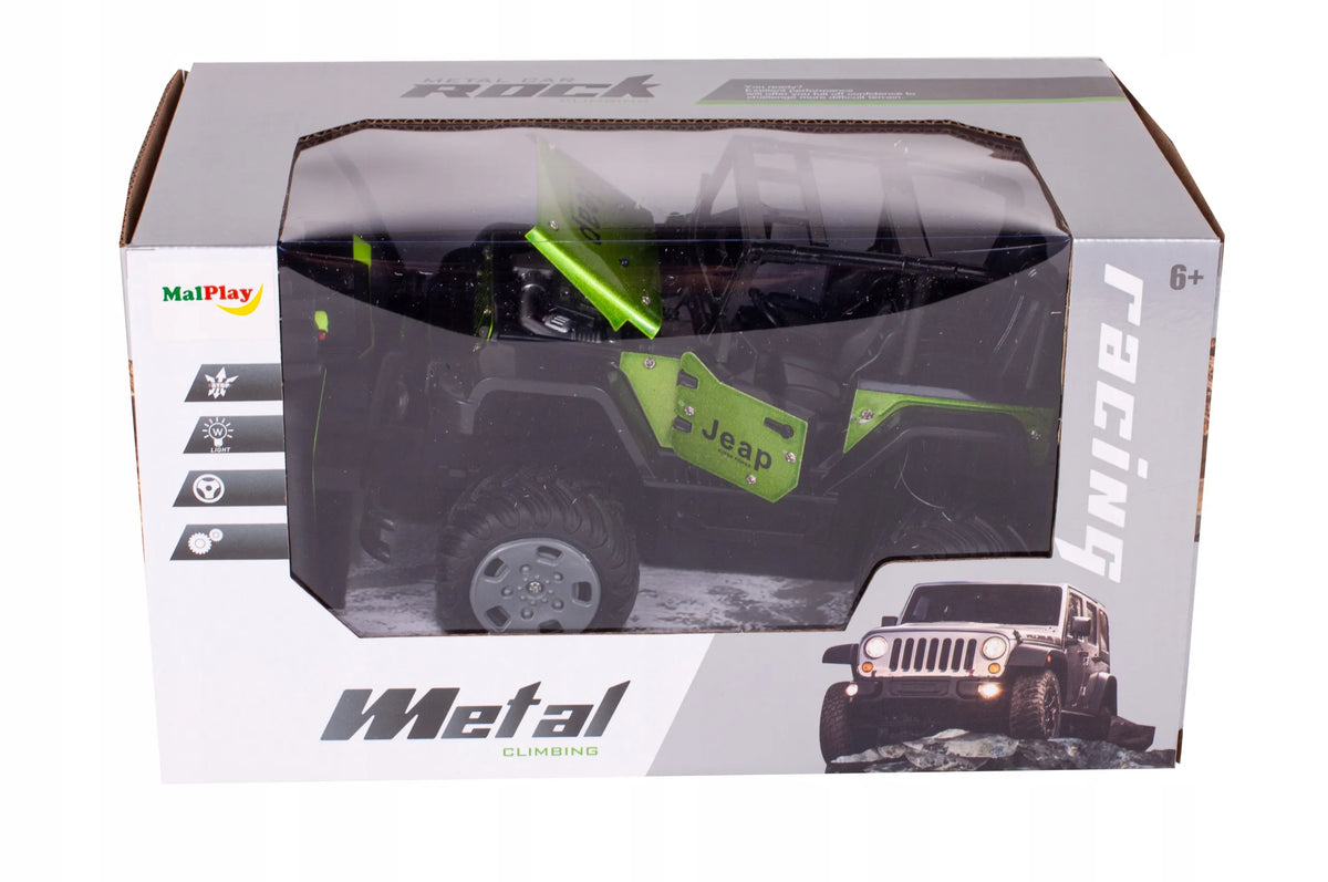 MalPlay nuotoliniu būdu valdomas metalinis visureigis „Jeep“ RC 1:20