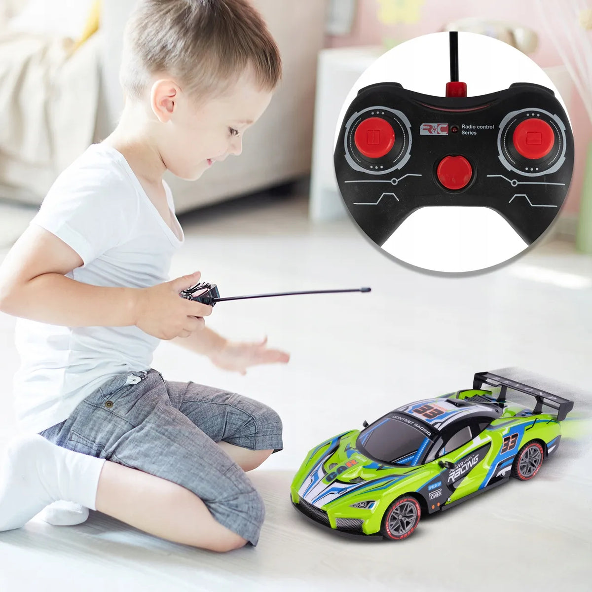 „MalPlay“ nuotoliniu būdu valdomas RC automobilis 1:12 su LED apšvietimu
