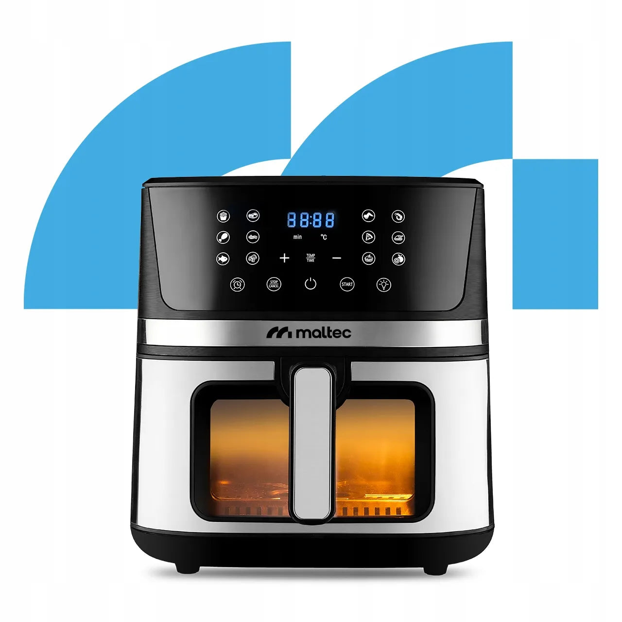 Maltec bebalė oro gruzdintuvė Air Fryer, 7L talpos, 1800W galingumo, su langeliu