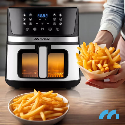 Maltec bebalė oro gruzdintuvė Air Fryer, 7L talpos, 1800W galingumo, su langeliu