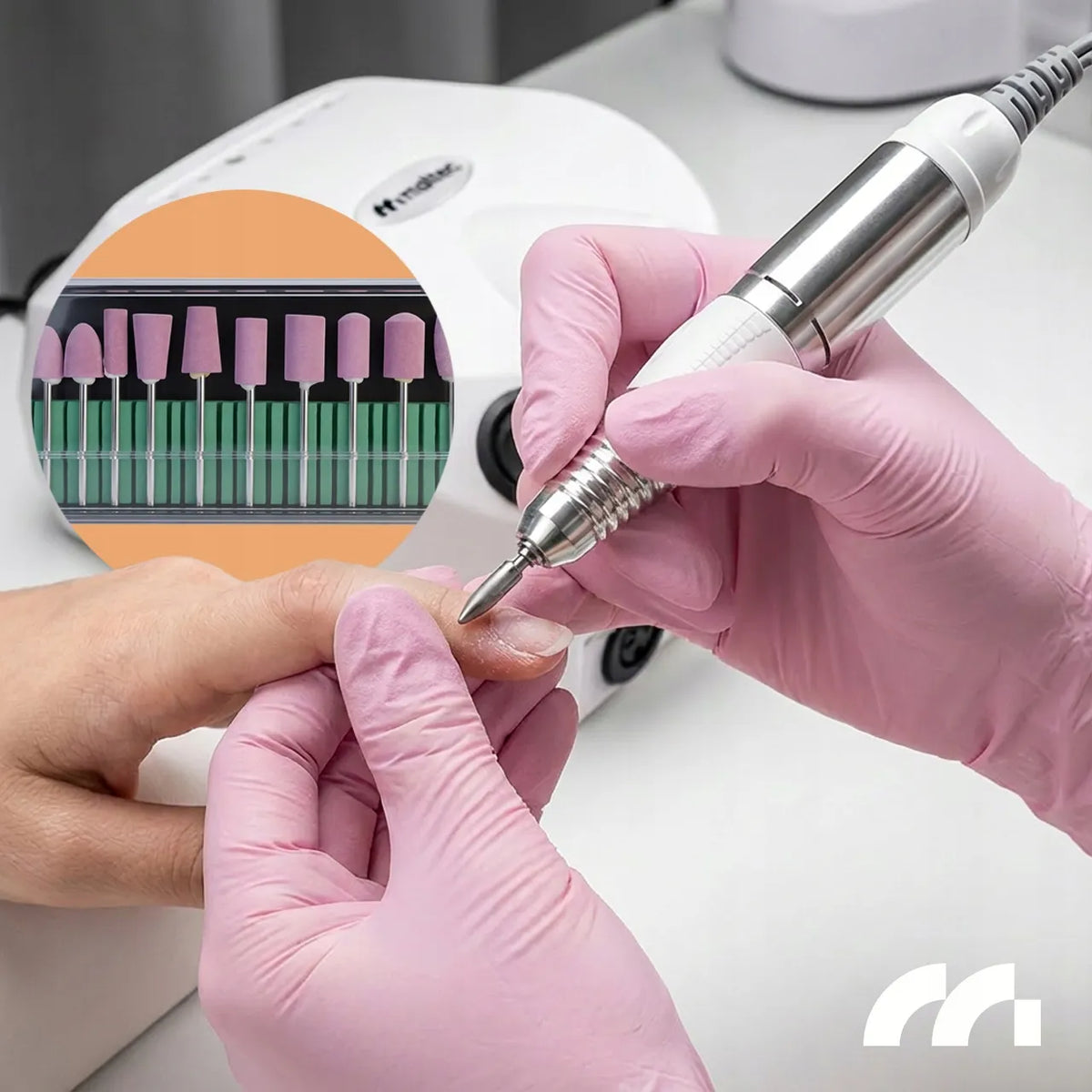 Maltec ND-2WH profesionali nagų frezavimo mašinėlė manikiūrui ir pedikiūrui, 65 W, su frezų rinkiniu