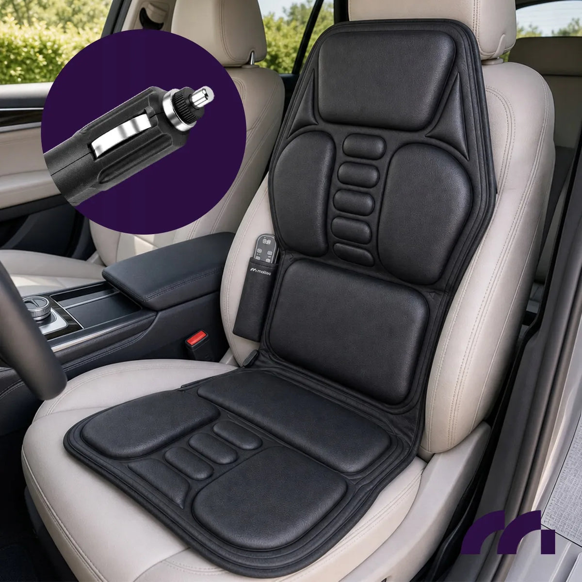 MalTec SeatVibe Lux vibruojantis masažo kilimėlis su šildymo funkcija, 113 × 48 cm