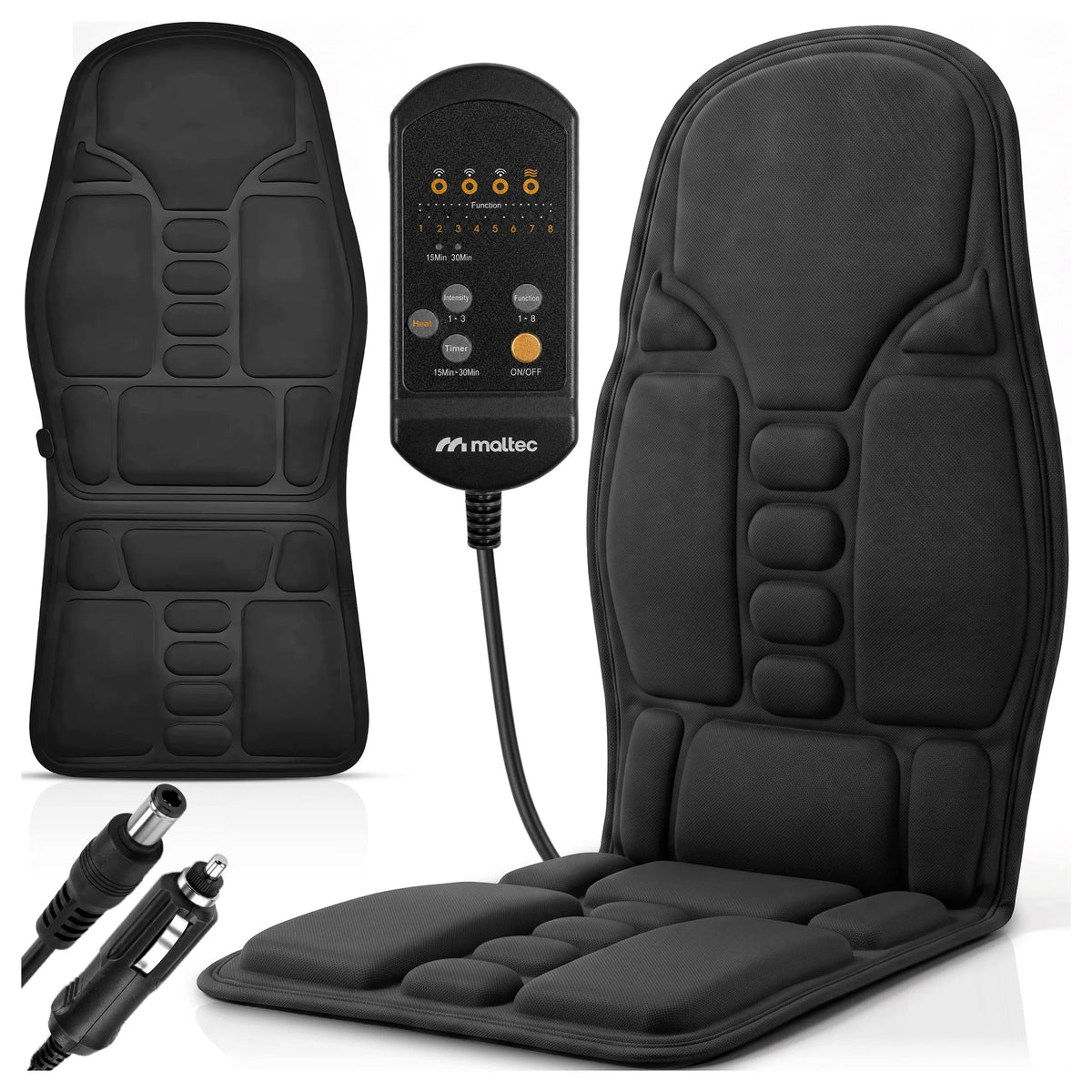 MalTec SeatVibe šildomas vibruojantis masažo kilimėlis kėdei ir automobilio sėdynei