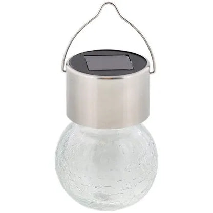 Martom TG60452 stiklinis dekoratyvinis pakabinamas saulės LED sodo šviestuvas-rutulys su kabliuku