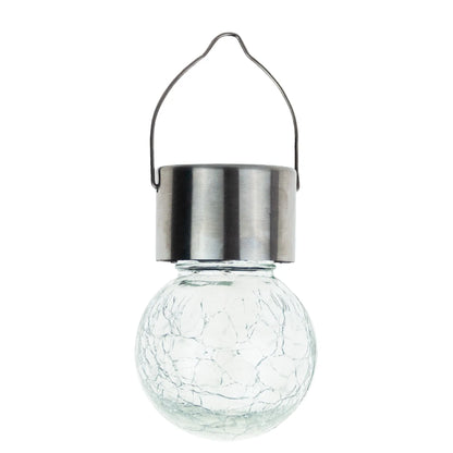 Martom TG60452 stiklinis dekoratyvinis pakabinamas saulės LED sodo šviestuvas-rutulys su kabliuku