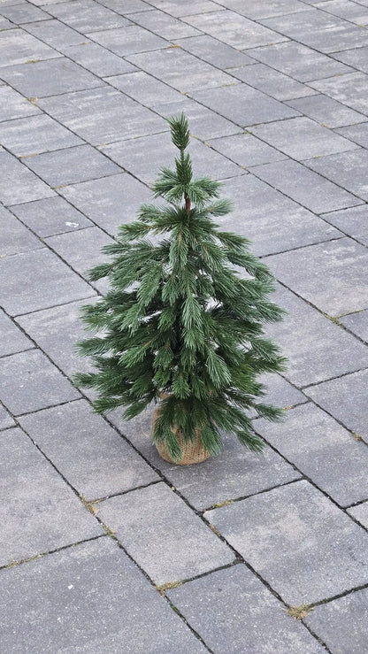 Maža dirbtinė eglutė LIMBA MINI, 60 cm, 100 % PE 3D, vazone su džiuto dekoru