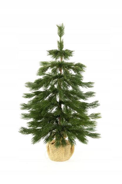 Maža dirbtinė eglutė LIMBA MINI, 60 cm, 100 % PE 3D, vazone su džiuto dekoru